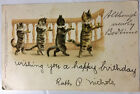 Anthropomorphic Walking Cats Kitten Postcard Candle 1906 Tuck England Bedtime