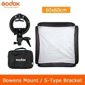 US Godox 60x60 cm Softbox Kit Flash Diffuser + S-type Bracket Bowens Holder - Picture 1 of 12