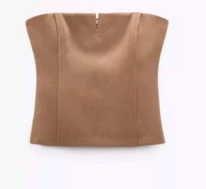 NWT Women’s Knit Tank Beige Tub Top Pink Sz Sm Corset Top Neutral Event Concert - Picture 1 of 15