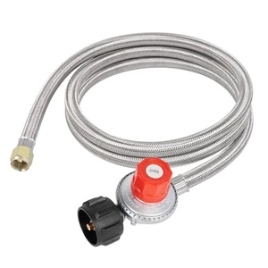 0-20 PSI Adjustable Propane Regulator with Braided Hose, High Pressure LP Gas... - Picture 1 of 8