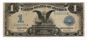 1899 $1 Aquila Nera Argento Certificato Grezzo Circolato 9935A - Foto 1 di 2