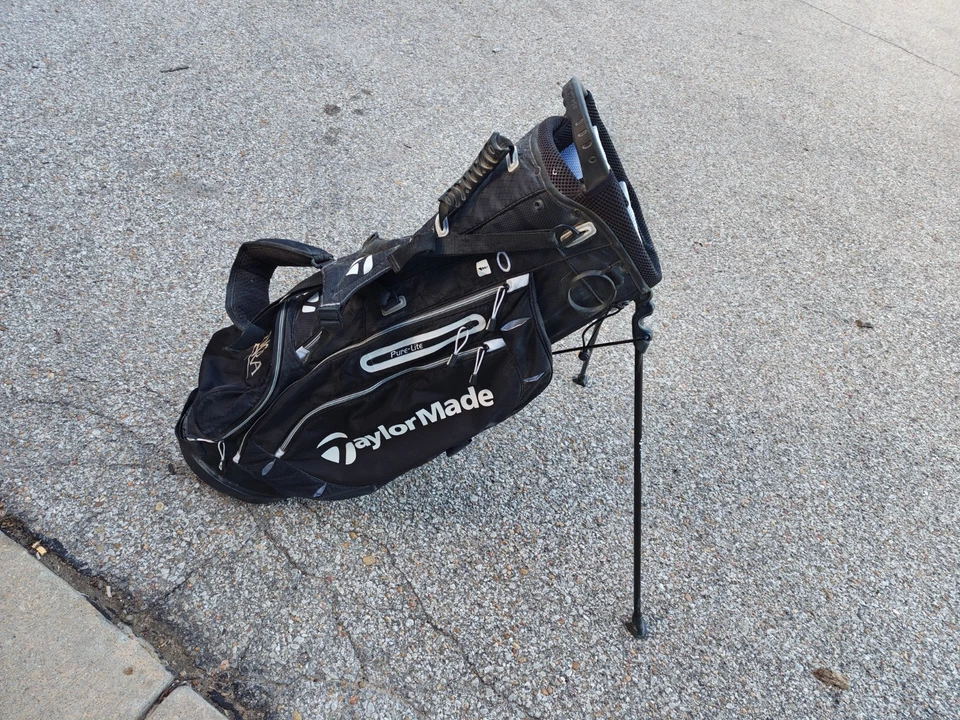 Сумка-стойка Taylormde Pure-Lite 5 с разделителем двойной ремень черная/белая - Изображение 1 из 4