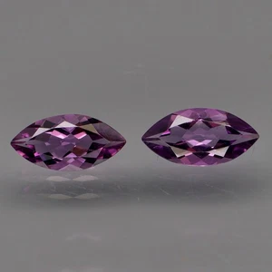 Marquise 14x7mm.PAIR! 100%Natural Amethyst Bolivia None Treatment 5.21Ct. - Picture 1 of 6