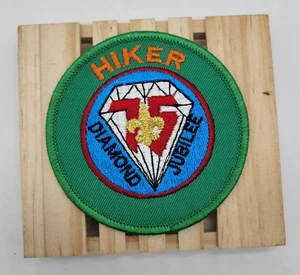 Hiker 75th Anniversary Diamond Jubilee Boy Scout BSA Patch Vintage - Picture 1 of 3