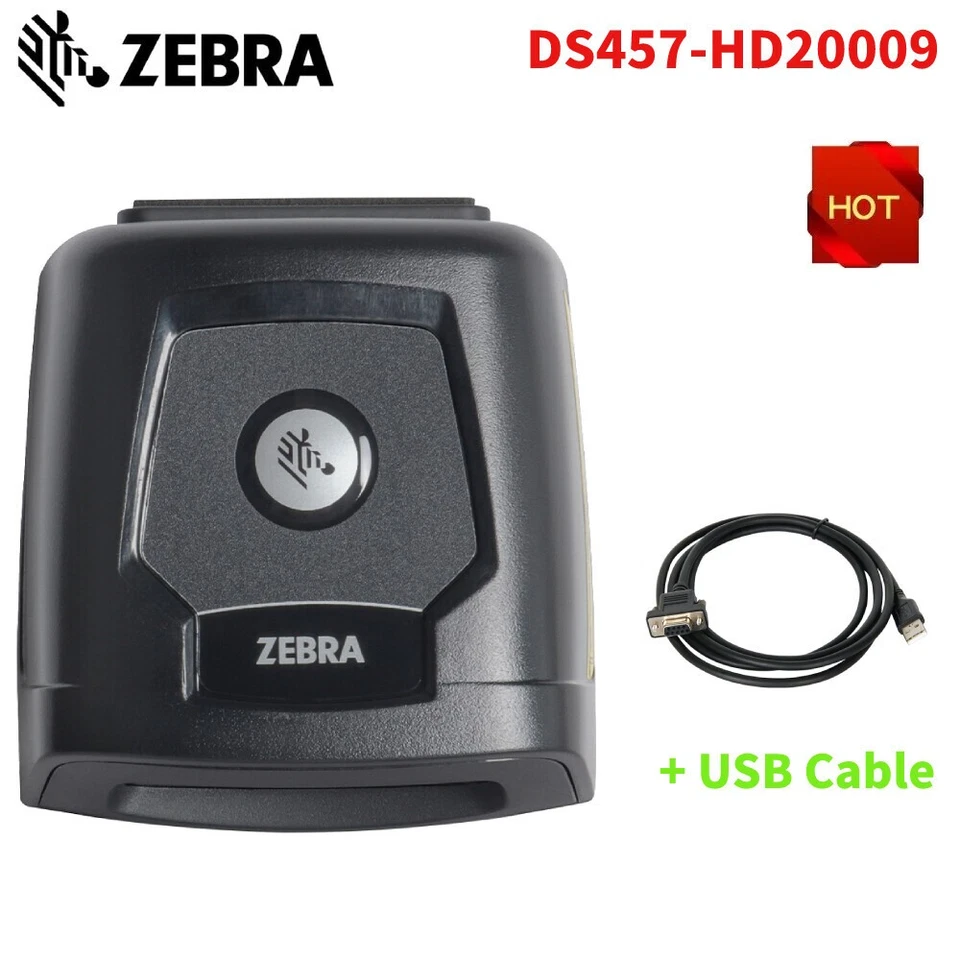Zebra DS457-HD20009 1D 2D Laser Fixed Mount Reader Barcode Scanner w/USB Cable - Image 1 of 4
