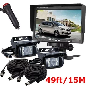 7" Rückfahrmonitor 4PIN HD 2x IR Rückfahrkamera für LKW Bus Wohnmobil Anhänger - Bild 1 von 23