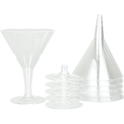 Clear Plastic Reusable 210ml Cocktail Martini Glasses Pack of 6 Hens Night Party - image 1 of 2