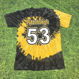 Pittsburgh Steelers Maurkice Pouncey Tee Mens Medium NFL Tie Dye Yellow Black - Picture 1 of 8