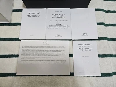 IWC Pilot Time Zoner Chronograph 3910 Large Box with Manual, Booklet and etc. - Image 1 of 4