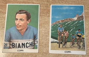 Lotto di 2 bellissime figurine di Fausto Coppi n.93 e 95 per distributori Sidam - Picture 1 of 2