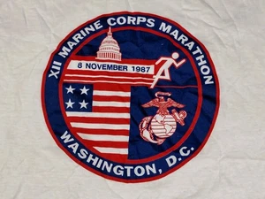 1990 Marine Corps Marathon Shirt USA Made Ringer Military USMC Washington Small - Bild 1 von 7