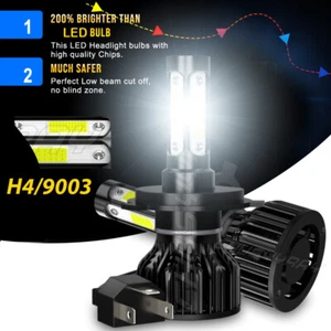 For Kawasaki Ninja 250R 500R 650R 1000 ZX Motorcycle LED Headlight Kit H4 Bulbs - Picture 1 of 12