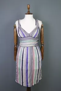 MISSONI Multicolor Striped Knit A-Line Tank Halter Dress Size 42 - Picture 1 of 17