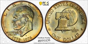 Eisenhower Dollar 1976-D Type 2 PCGS MS65: Shiny-Bright Album/Rim Toning - Picture 1 of 4