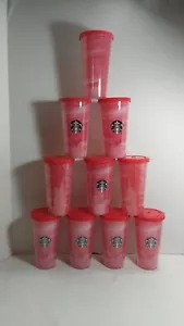 Starbucks Pink Marvel Like Design 20 fl oz tazza fredda bicchiere cannuccia - Foto 1 di 3