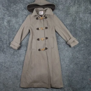 Vintage Duffle Coat Jacket Nicolette Wool Hooded Long Overcoat Union Made - Picture 1 of 16