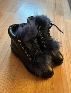 Gioseppo Booties with Removable Front Fur, Piel Leather, Black, Sz 36, Brand New - Picture 1 of 11