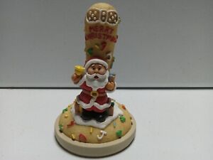 Cookie Stamp Mold Art Press Vintage Collectible Santa Ringing Bell Ho Ho Bottom