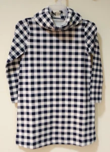 NWT Crewcuts Navy/Ivory Check Turtleneck Knit Dress Girl's Size 14 - Picture 1 of 1