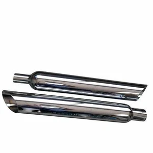 Fits 95-16 Harley Davidson Straight Cut Slip On Motorcycle Muffler 2.5 Baffle - Picture 1 of 12