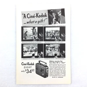 1934 CINE - KODAK EIGHT Vintage PRINT AD Movie Camera Eastman Kodak Gift - Picture 1 of 2