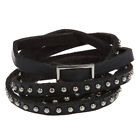 Unisex Punk Rock Multi-layer Rivet Stud Bracelet Bangle Wrap Cuff Black Z3F2
