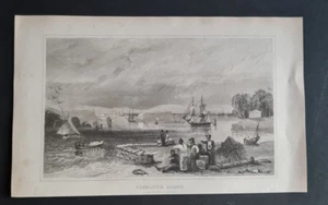 Antique (c. 1850)  print - Plymouth Sound- Dugdale's England & Wales - Picture 1 of 3