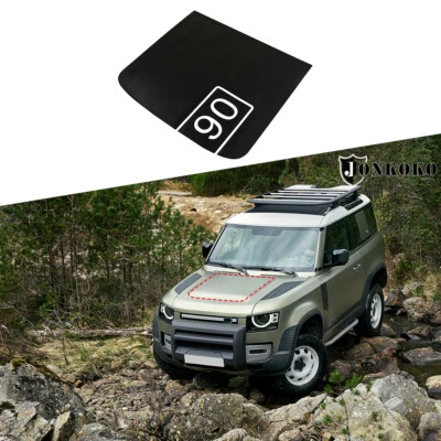Coperchio decalcomania emblema cofano motore anteriore nero per Land Rover Defender 90 2020-2022 - Immagine 1 di 4