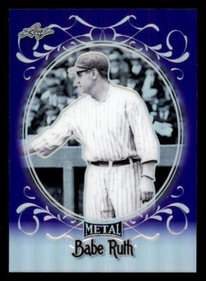 2019 Leaf Metal Babe Ruth Collection Purple #35 Babe Ruth /25 - Image 1 of 2