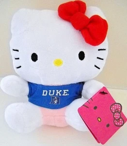 DUKE BLUE DEVILS 6-INCH HELLO KITTY SANRIO STUFFED TOY ANIMAL W/ LOGO BLUE SHIRT - Picture 1 of 3