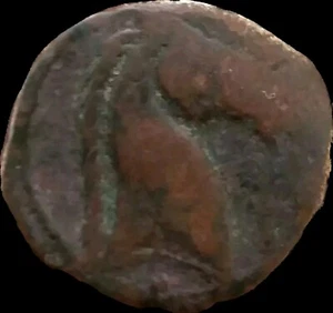 Cartagine AE Shekel 300-200 a.C. Cavallo 20 mm, 4,8 grammi. Greco antico. Raro - Foto 1 di 2