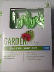 Garden Party Cactus Light Set LED 10 Indoor Lights w Switch 1.37 m New