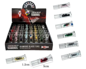 Glass Filter Tips Flat Head Reusable Rolling Cigarette Holder Mouthpiece - Picture 1 of 3