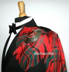 FLY PLAID TARTAN MAXWELL MODERN 16oz WORSTED WOOL KILT MADE IN SCOTLAND MENSWEAR - Picture 1 of 4