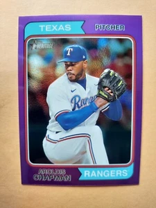 2023 Topps Heritage High AROLDIS CHAPMAN Rangers 505 Chrome Purple Refractor - Picture 1 of 2