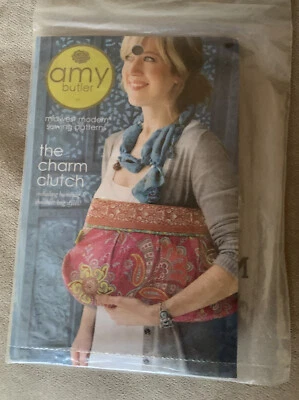 Amy Butler AB049 Charm Clutch Bag Hand Large Pockets Tote New Uncut Pattern - Image 1 of 4