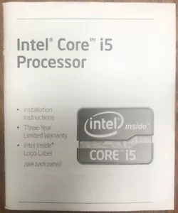 Vintage Intel Core i5 CPU Installation Instructions Booklet + Logo Sticker, bran - Picture 1 of 2