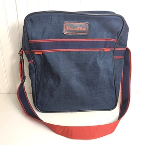 VTG Oscar de la Renta Blue Canvas Crossbody Travel Bag Retro Shoulder Carry-on - Picture 1 of 7