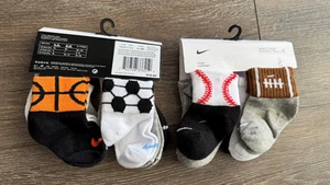 NIKE Calzini Caviglia Bambino 6-12 Mesi Uno Confezione 6 Calcio Baseball Calcio Basket - Foto 1 di 1