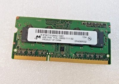 Micron 4 GB SO-DIMM 1600 MHz PC3-12800L-11-11-B2 DDR3 SDRAM Memory. 1PC - Image 1 of 3
