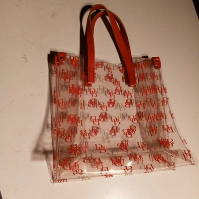 De colección. Mini bolso de mano Dooney & Bourke Signature pequeño transparente para almuerzo correas de cuero Foto 1 de 4