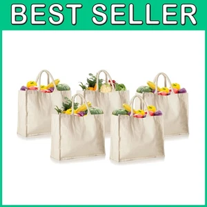 Reusable Canvas Grocery Bag - Heavy Duty Shopping Tote - Picture 1 of 10