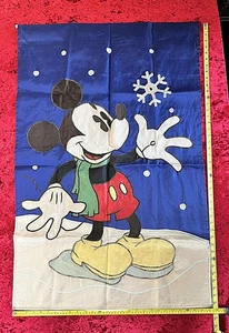 Large Disney Yard Porch Flag / Banner 42+H  x 27+W  WINTER Mickey, LN - Picture 1 of 2