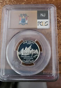1999 silver New Jersey statehood quarter PCGS PR 69 DCAM (flag label) - Picture 1 of 2