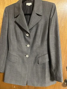 Greta Garbo Wool Blazer. Peplum Made In Italy. Women’s Sz 8. Houndstooth - Picture 1 of 7