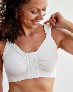 Cancer Research UK Soft Non wired Post Surgery Front Fastening Pocked Bra - Picture 1 of 23