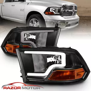 2009-2020 For Dodge RAM 1500 2500 3500 W/ LED Running Black Headlight - Picture 1 of 8