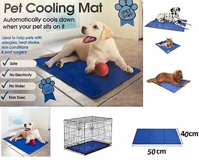 Pet Dog Cat Cool Mat Self Cooling Gel Mat Bed Heat Relief Non-Toxic 50 X 40 CM • 6.83£