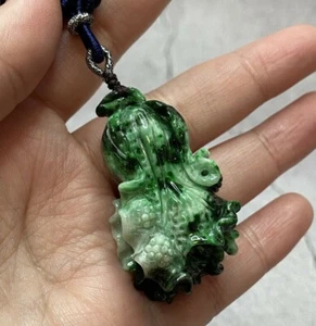 100% Natural Grade A Jade Feng Shui Luck Cabbage Charm Wall & Car Hanging #J0216 - Picture 1 of 5