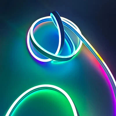 12V Double-side RGB LED Neon Light Strip Waterproof Indoor Outdoor Bar Rope Tube - Image 1 of 4